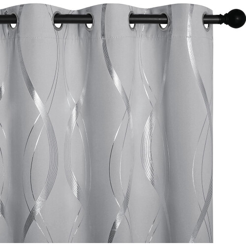 Blackout Curtains Silver Gray 52x84 in Microfiber 2 pcs
