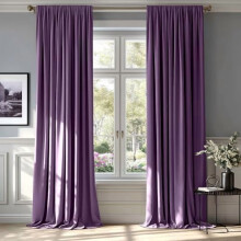Purple Velvet Curtains Thermal Insulated Blackout Curtain Drapes for Bedroom Living Room Darkening 96 Inches Long Curtains Panels Rod Pocket Set of 2