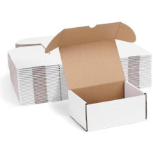 7x5x3 White Shipping Boxes Set of 25, Corrugated Cardboard Mailer Boxes for Packaging Small Business Mailing Gifts