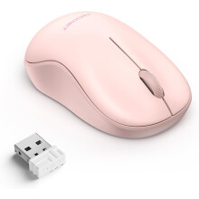 Trådløs mus til bærbar computer, lyserød, ergonomisk, 5 DPI