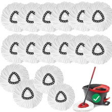 16 stuks vervangende microvezel dweilkoppen, compatibel met de driehoekige dweil en de 360 ronde dweil.