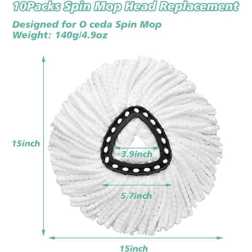 Conjunto de 16 Refis de Microfibra para Mop Giratório, Compatíveis com Mop Giratório Triangular e Mop Giratório Redondo 360 1