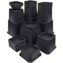10" verstellbare Bettfüße (4er-Pack, Schwarz) – Robuste Ausführung, 1-10" Höhenverstellung, kompatibel mit Stühlen, Tischen und Schreibtischen