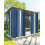 Tende da esterno a righe blu navy e bianche con occhielli impermeabili 1