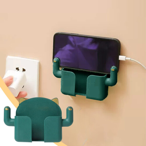 Wall-Mounted Cute Kitten Phone Holder with Charging Hole, Compatible with iPhone & Android 2