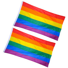 Wiederverwendbare Regenbogenflagge (3 x 5 Fuß) – LGBT-Pride-Flagge (150 x 90 x 0,10 cm)
