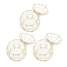 3er-Set hängende Meisenknödelhalter für Vögel, goldene Eisendrahthalterung für Garten und Hof