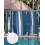 Tende da esterno a righe blu navy e bianche con occhielli impermeabili 7
