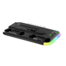 Tenký chladiaci stojan PS5Slim RGB s duálnou nabíjačkou a 10 diskami