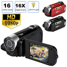 1080P digitalt videokamera med 16x zoom og webkamerafunksjon