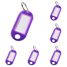 Portachiavi in plastica viola, 10 pezzi con anello apribile