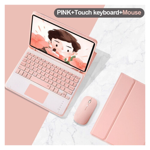 Capa com teclado Bluetooth, touchpad e mouse para iPad 10.2 1