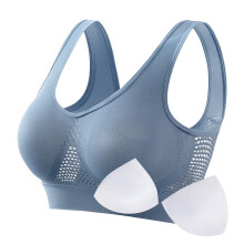 lulshou Sportbeha in de uitverkoop: Naadloze sportbeha voor dames, zonder beugel, yogabeha, racerback, hardloopbeha met uitneembare pads (blauw, XL)