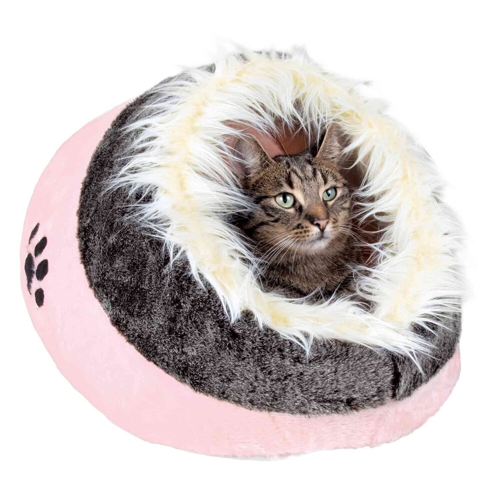 Trixie 36301 Minou Cuddly Cave Cat Bed- 35 X 26 X 41 Cm Pink/Grey