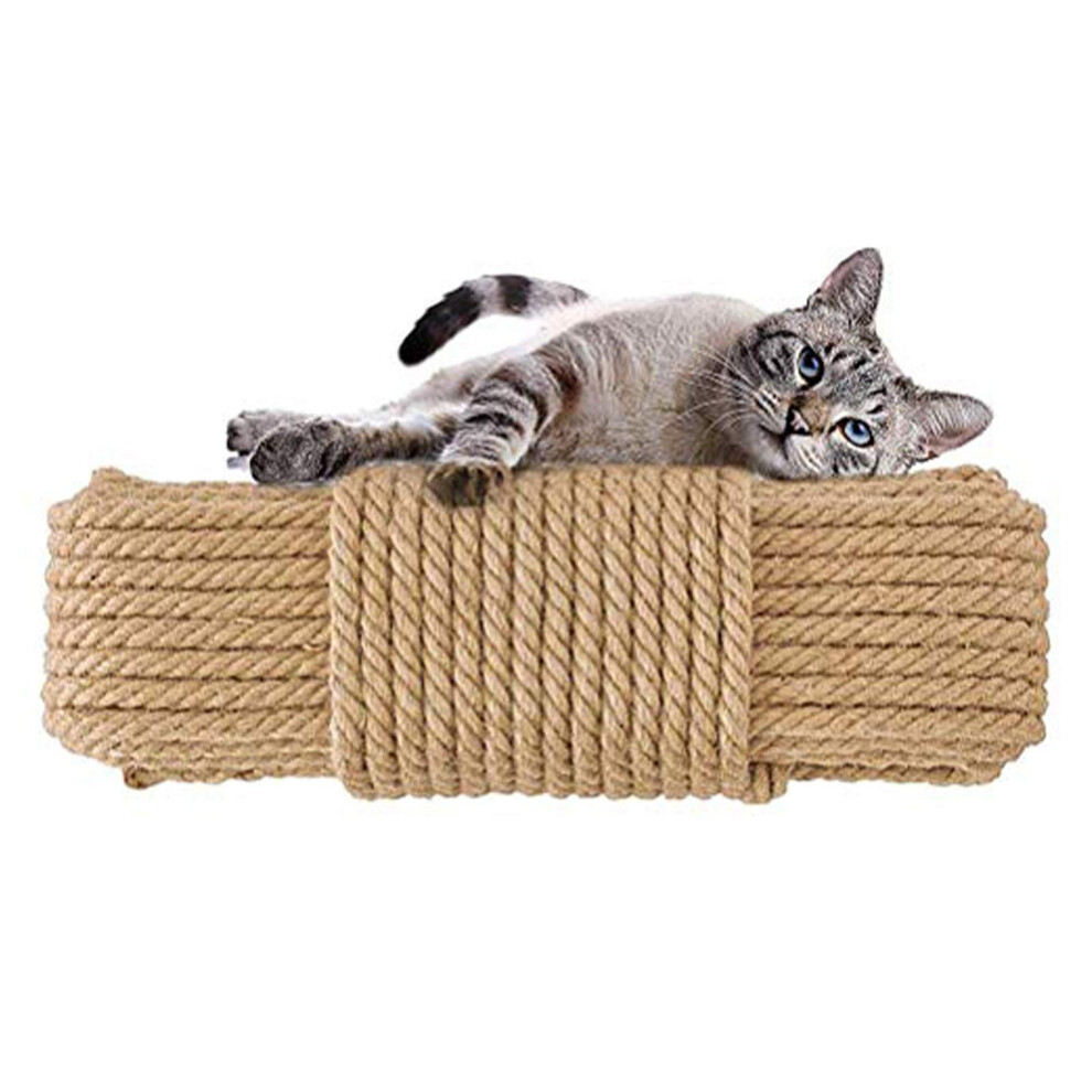 Aoneky Cat Scratching Sisal Rope 6Mm/ 8Mm/10Mm Thick Jute Rope For Repairing Cat Post Pole Tower, Cat Tree Rope 33Ft-328Ft, Hemp Rope For Crafting 5051222683798