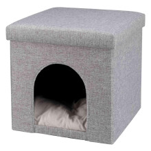 TRIXIE Alois Cat Cave - foldable cat house with removable padded cover & storage compartment - padded plush cushion, load capacity up to 20 kg, 38 ?