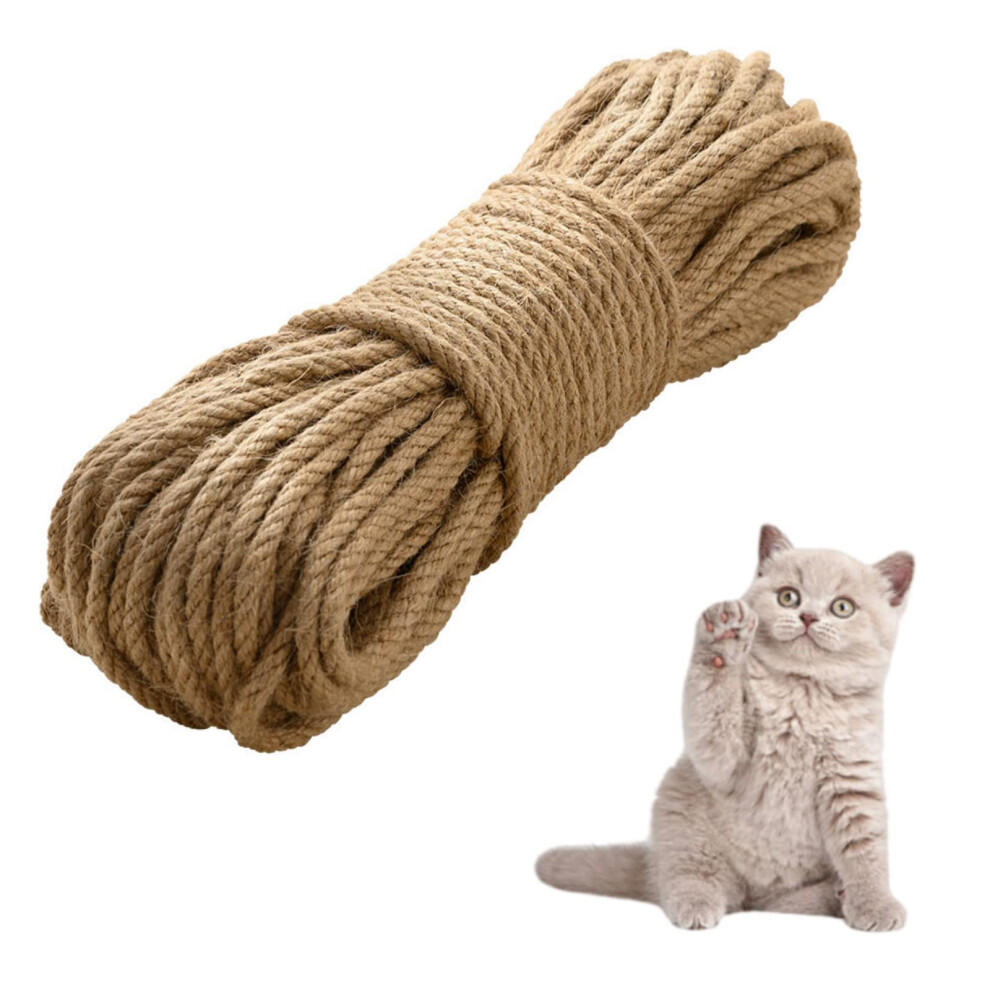 Sisal Rope For Cat Scratcher 30M 6Mm Thick String Cats Rope Jute Rope Sisal Rope For Cat Scratching Post Tree Replacement 5051222690772