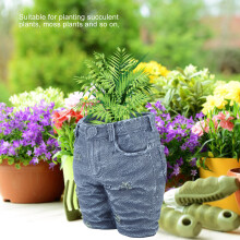 Dekorativer Jeans-Blumentopf aus Harz