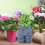 Blumentopf aus Harz mit Denim-Optik, Deko 10