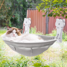 JUNSPOW Cat Window Perch Cordless, Foldable & Stable Kitten Beds- Breathable Cat Window Hammock for Overlooking, Sunbathing and Climbing - Maximum