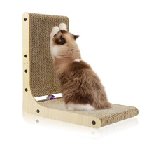 Cardboard Cat Scratcher, Durable Cardboard Scratcher L Shaped Cat Scratching Board Vertical Cats Scratche for Indoor Cats and Kittens Wall & Corner