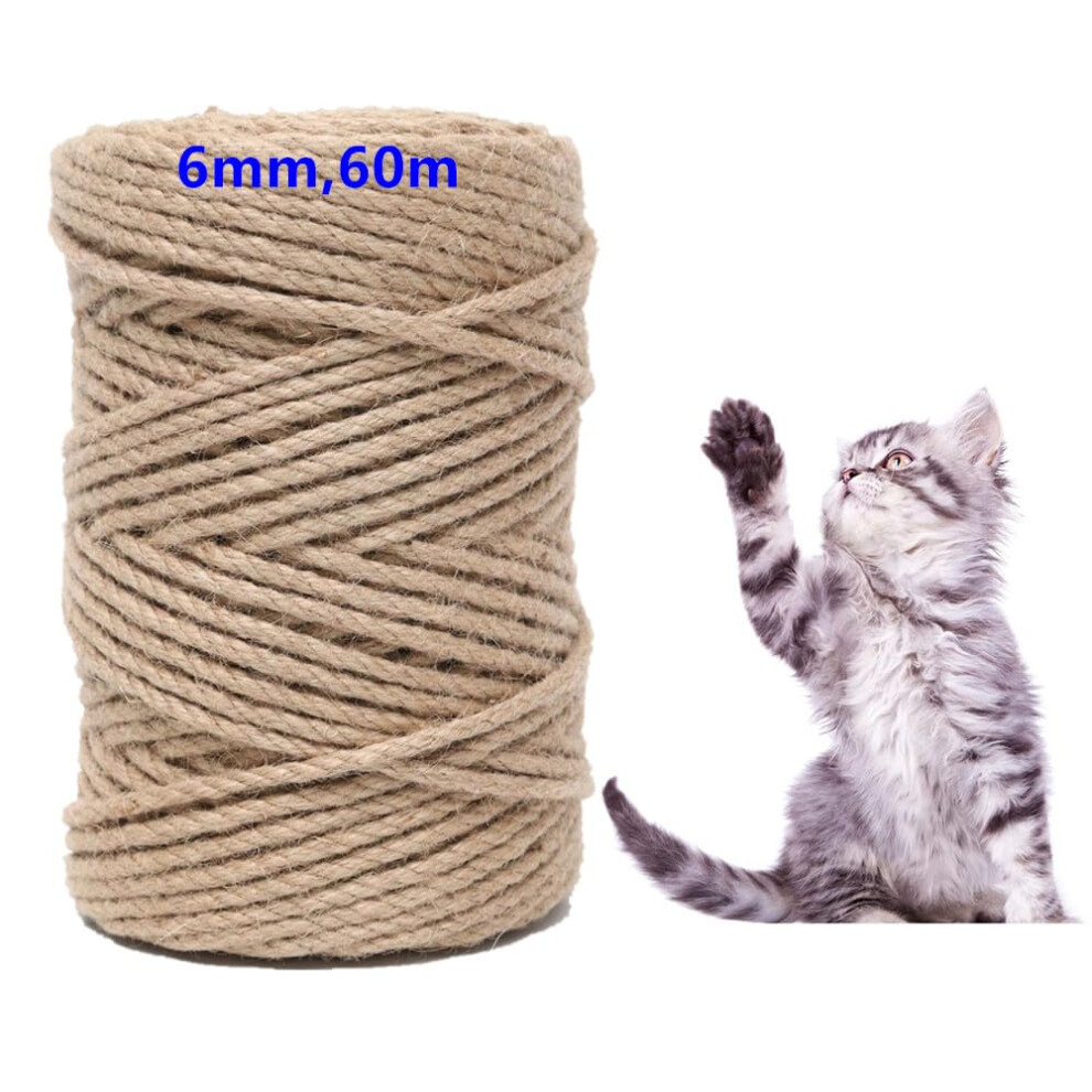 Parain Sisal Rope For Scratching Post Cat Tree Natural Sisal Rope 6 Mm 60 M 5051222698648