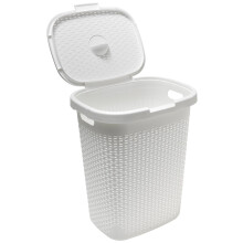 Addis 50 Litre Calico Faux Rattan Hamper, Cream