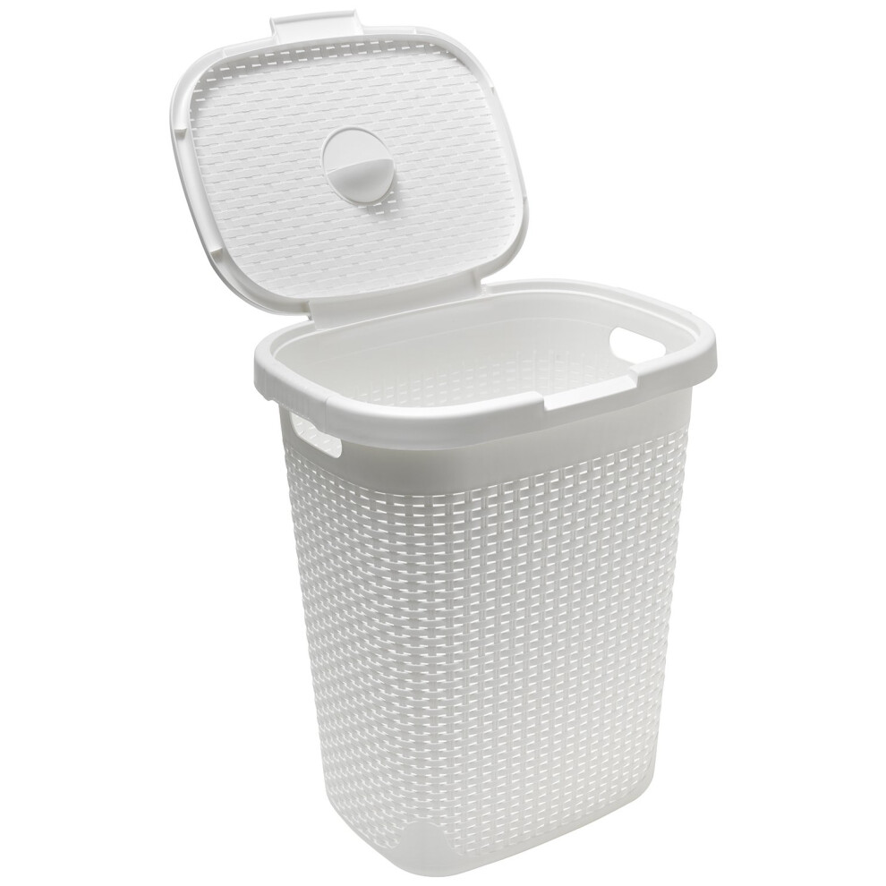 Addis 50 Litre Calico Faux Rattan Hamper, Cream