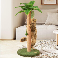 Cat Scratching Post 84 cm Cute Scratcher Kitten with Sisal Rope for Indoor Cats Palm Tree Cat Scratching Post with Dangling Balls for Small Cats