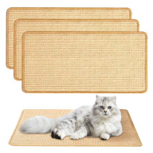 3pk Cat Scratching Mats, 50 x 25 cm Natural Sisal cat Scratch mat, Cat Scratchers for Indoor cats - Protect Carpets and Sofas (Beige)