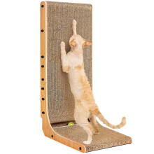 EHEYCIGA L Shape Vertical Cat Scratcher, 81cm High Scratching Board for Indoor Cats, Protecting Furniture Scratch Pad, Cardboard Cat Scratching with