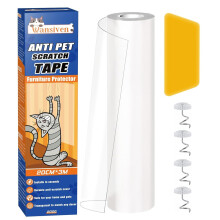 Wansiven Cat Anti Scratch Tape, Transparent Anti Scratch Furniture Protector, Wear and Scratch Resistant Cat Scratch Deterrent Sticky Paws Tape for
