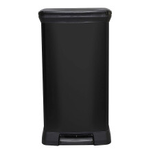 Curver Metal Effect 70% Recycled Kitchen Pedal Touch Deco Bin 50 Litres - Black