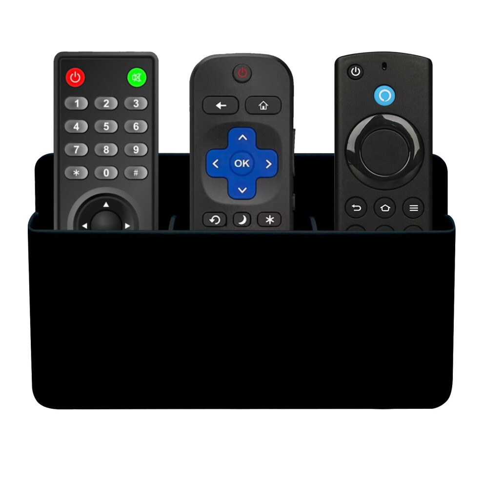 Lechisenop Remote Control Holder, 3 Slot Wall Mounted Remote Holder, Self Adhesive Multi-Functional Tv Controller Holder, Pen Holder Storage 5051222706763