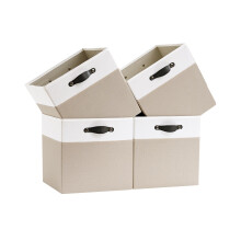 FABINADO Storage Boxes Fit KALLAX | 260g/? Fabric Cubby Organizer Basket for Bookshelf, Closet, Wardrobe | Cube Unit Drawer Insert | 4 Pack, Candlelit