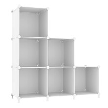 AWTATOS Cube Storage Organizer, Storage Cubes Shelves Bookshelf, 6 Cube Closet Organizers and Storage, DIY Stackable Plastic Clothes Organizer