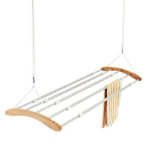 lakeland Extendable Ceiling Airer ? Up To 6.7m Indoor Drying Space Beechwood & Aluminium