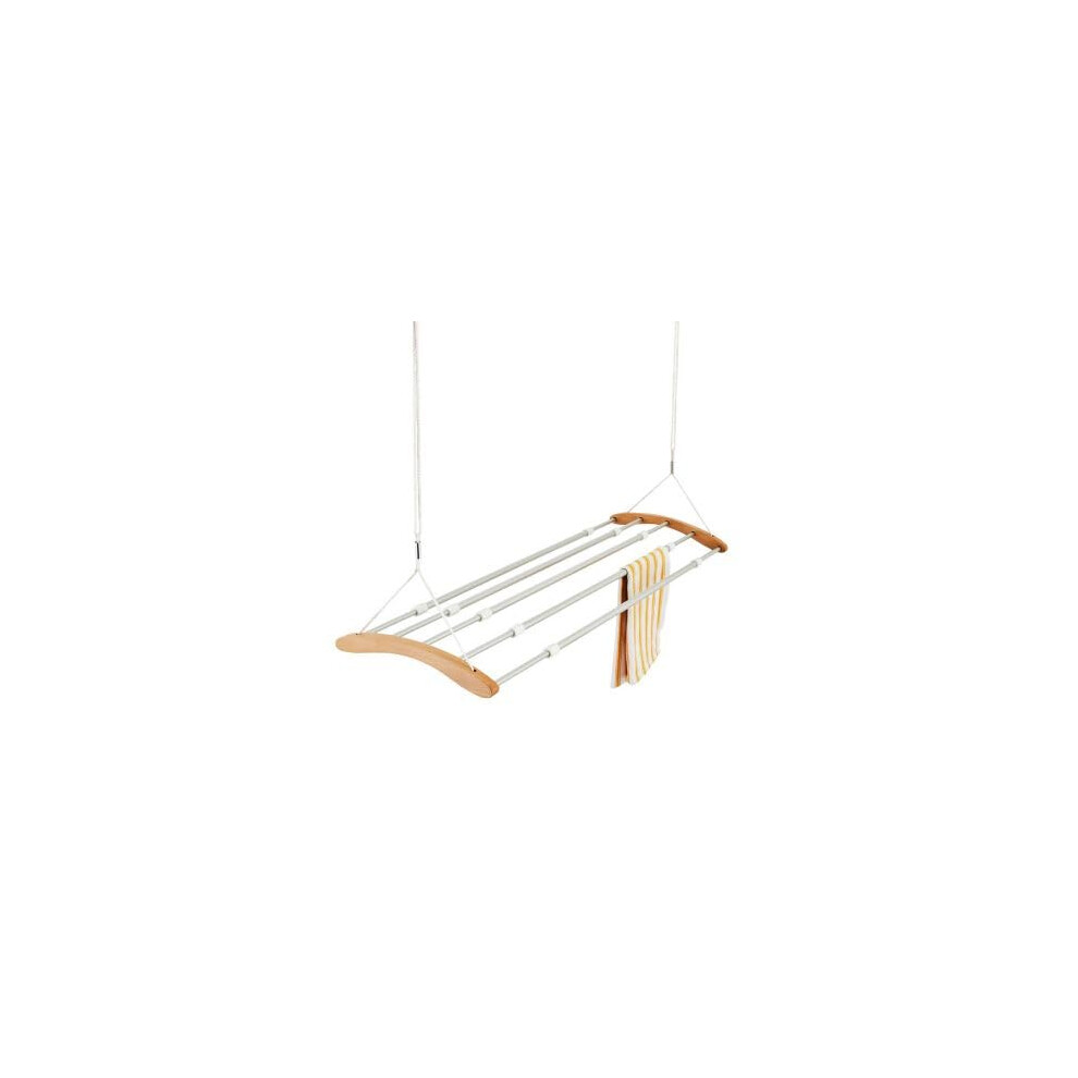 Lakeland Extendable Ceiling Airer ? Up To 6.7M Indoor Drying Space Beechwood & Aluminium