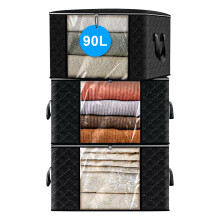 ASelected 90L Clothes Storage Bag, Large Clothes Storage Bag With Zips,Clear Window For Clothing Bedding Sweaters T-Shirts Blankets 3