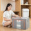 3Pcs Clothes Storage Bins,66L Grey Clothes Storage Boxes with Metal Frame,Foldable Fabric Bin Organizer for Clothes,Stackable Openings Cloth Storage 2