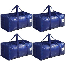 Dntorx 4 Pack 90L Moving Bags, Heavy Duty Moving Totes, Waterproof Storage Bag with tag Window, Large Packing Bags with Zips for Clothes Storage