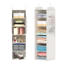 ALLTIDYUP Extra Deep Hanging Wardrobe Organizer with 6 Shelves and Large Mesh Pockets ? Durable, Heavy-Duty Storage for Clothes, Shoes and Hats, Ideal