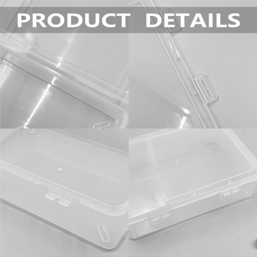 WYAN 4pcs A5 Storage Boxes with Lids, Plastic Box, Stackable Storage Box, Clear Storage Boxes with Lids, for Home, Office, School to Store Files, 2