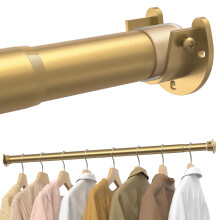 Wardrobe Rail, 43 to 173 CM Stepless Adjustable Metal Rails To Hanging Clothes, 3.3 CM Heavy Duty Wardrobe Rails and Fittings for Closet Wardrobes