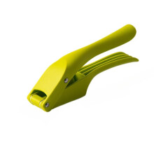 2 in 1 Garlic Press and Slicer with EffortSaving Pull Rod, SelfCleaning Stainless Steel Tool