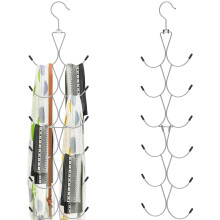 2Pcs Scarf Hanger with 12 Hooks, Metal Hanging Scarf Organiser, 360? Rotating Scarfs Rack Space Savers Foldable Scarfs Holder Multifunctional Purse