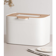 KAZAI. Compost Bin 'Elin' | 4.5L Small Kitchen Bin with Wooden Lid & Filter | Food Waste Container, Odour-Free, Dishwasher Safe, with Inner Caddy |