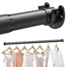 Wardrobe Rail, 43 to 69 CM Stepless Adjustable Metal Rails To Hanging Clothes, 3.3 CM Heavy Duty Wardrobe Rails and Fittings for Closet Wardrobes