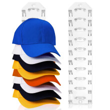HuaJiao 2 Pack Hat Organizer for Baseball Caps, Hats Racks for Wall Base Cap Holder Hold Up to 20 Hats Wall Mounted Hat Hooks Hanger for Door Closet