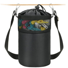 Mellbree Premium Peg Bag for Washing Line with Hanger, Black Peg Bag with Closing Cord and Shoulder Strap for Laundry Clothes Pegs, Indoor Outdoor